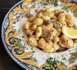 Gnocchi ( w sosie grzybowo-truflowym) - z krewetkami
